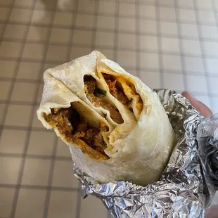 Chorizo breakfast burrito