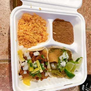 Taco plate: Chicharron &amp; al pastor