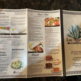 a menu for a mexican restaurant