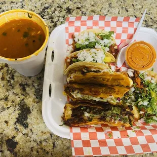 Birria Tacos and Al Pastor Tacos