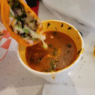 Birria tacos (prior to dipping)
