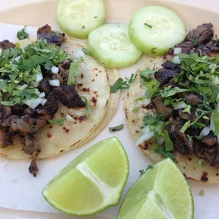 Steak taco's, onion &amp; cilantro
