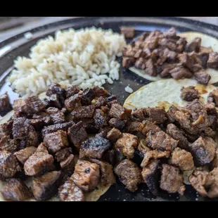 Kids carne asada tacos