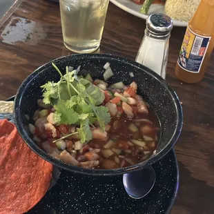 a bowl of chili and beans