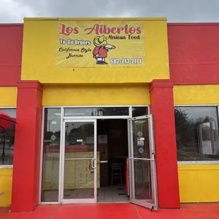 the entrance to the restaurant