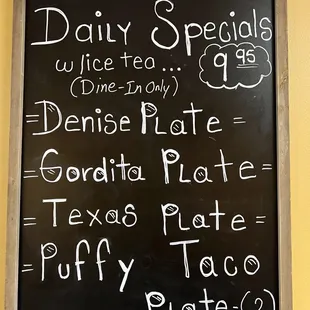 Daily Specials