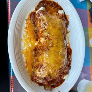 Burrito, it had 3 different meats !