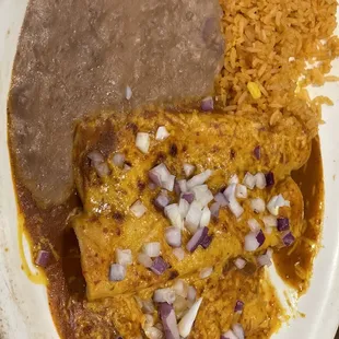 Cheese enchilada plate for $14