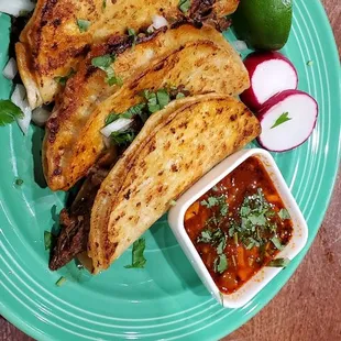 Birria with cheese tacos, absolutely delicious!