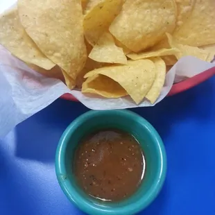 Complimentary chips and salsa