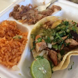 One chicken taco is like three!!