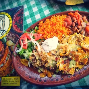 a plate of mexican food