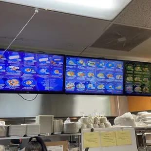 menus on the wall