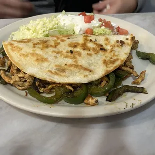 Chicken fajita quasidilla