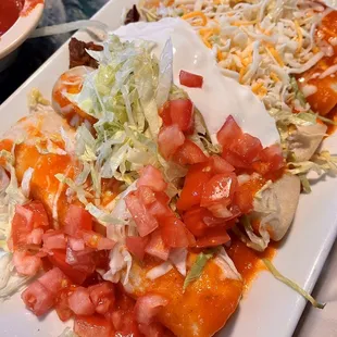 a plate of mexican food