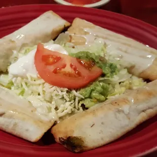 Chimichangas without rice and beans.