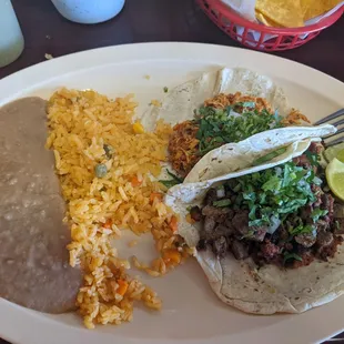 Chicken taco and campachanna taco