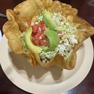 Pork taco salad