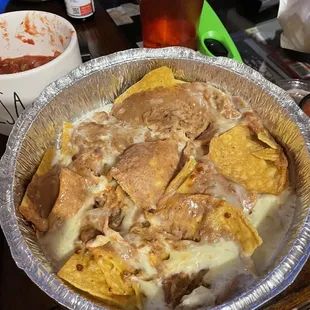 Bean and cheese nachos