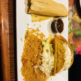 14. 1 Chalupa, 1 Taco, 1 Tamale and Rice Combo