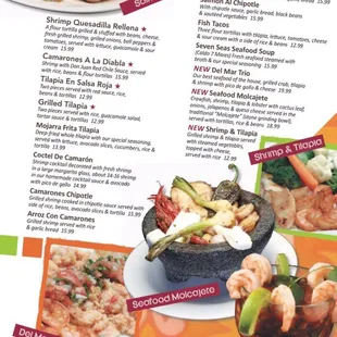 sushi and sashimi, menu