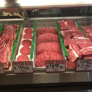 a variety of meats