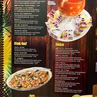 a menu for a mexican restaurant
