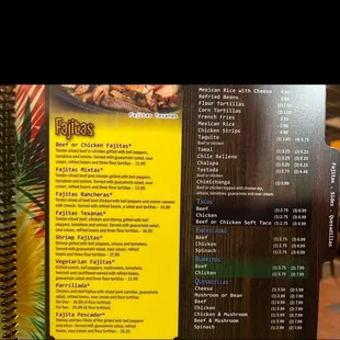 menu