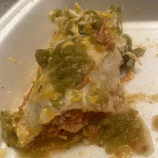 Had to take pic before I ate it all. Verde Enchiladas Verdes. Excellent.