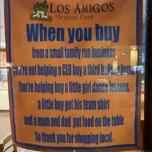 This sign is posted in their window, they have a lot of nerve!