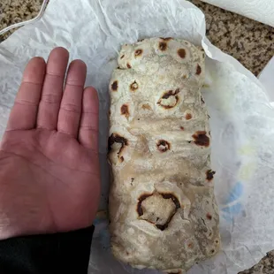 Carnitas burrito, huge and delicious tortillas