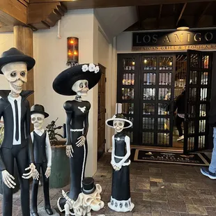 skeleton statues