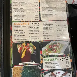 menu