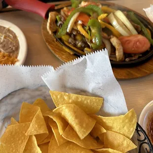 Mixed Fajitas and the complimentary chips/salsa