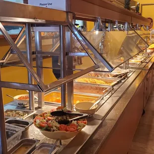 a woman serving food