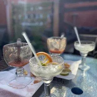 two cocktails on a table