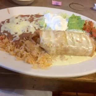 Beef Chimichanga plate