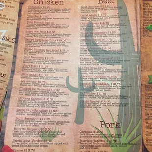 the menu