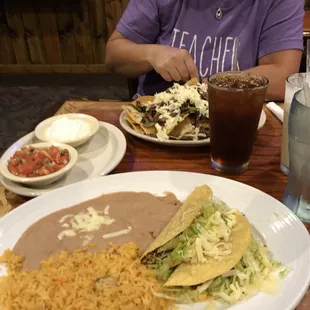 2 tacos. And fajita nachos
