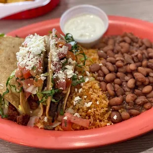 a plate of mexican food