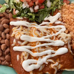 Enchiladas Chx Rojo Sauce Plate