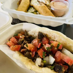 Flautas Appetizer &amp; steak taco
