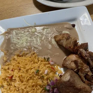 Marinated Pork, Rice and Beans