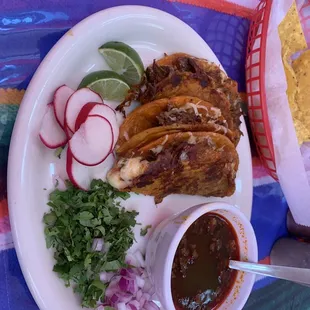 Tacos de Birria with cheese