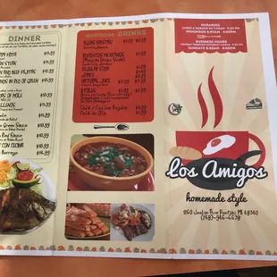 a menu for a mexican restaurant