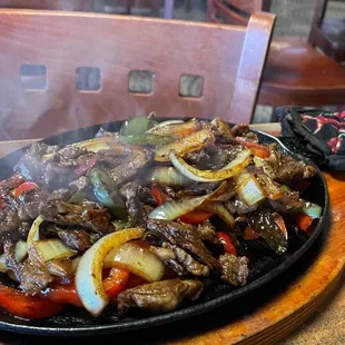 Fajitas. Awesome flavors of the meat and veggies