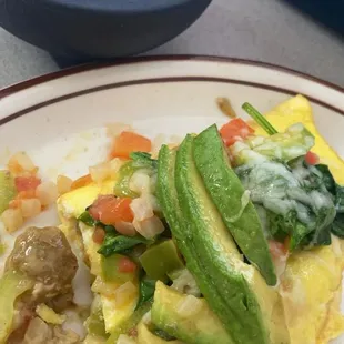 Omelet w side of chili verde for topping