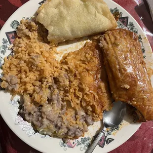 a plate of mexican food