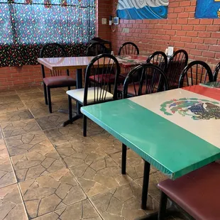 a table with a mexican flag on it