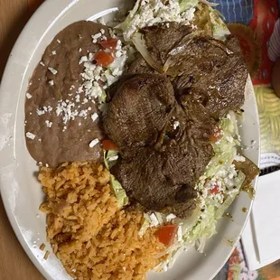 House special steak and enchiladas